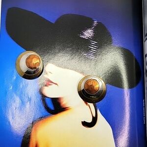 vntage 90s | western silver and brass circle post earrings